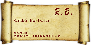 Ratkó Borbála névjegykártya